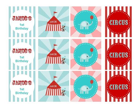 Free Printable Circus Cupcake Toppers